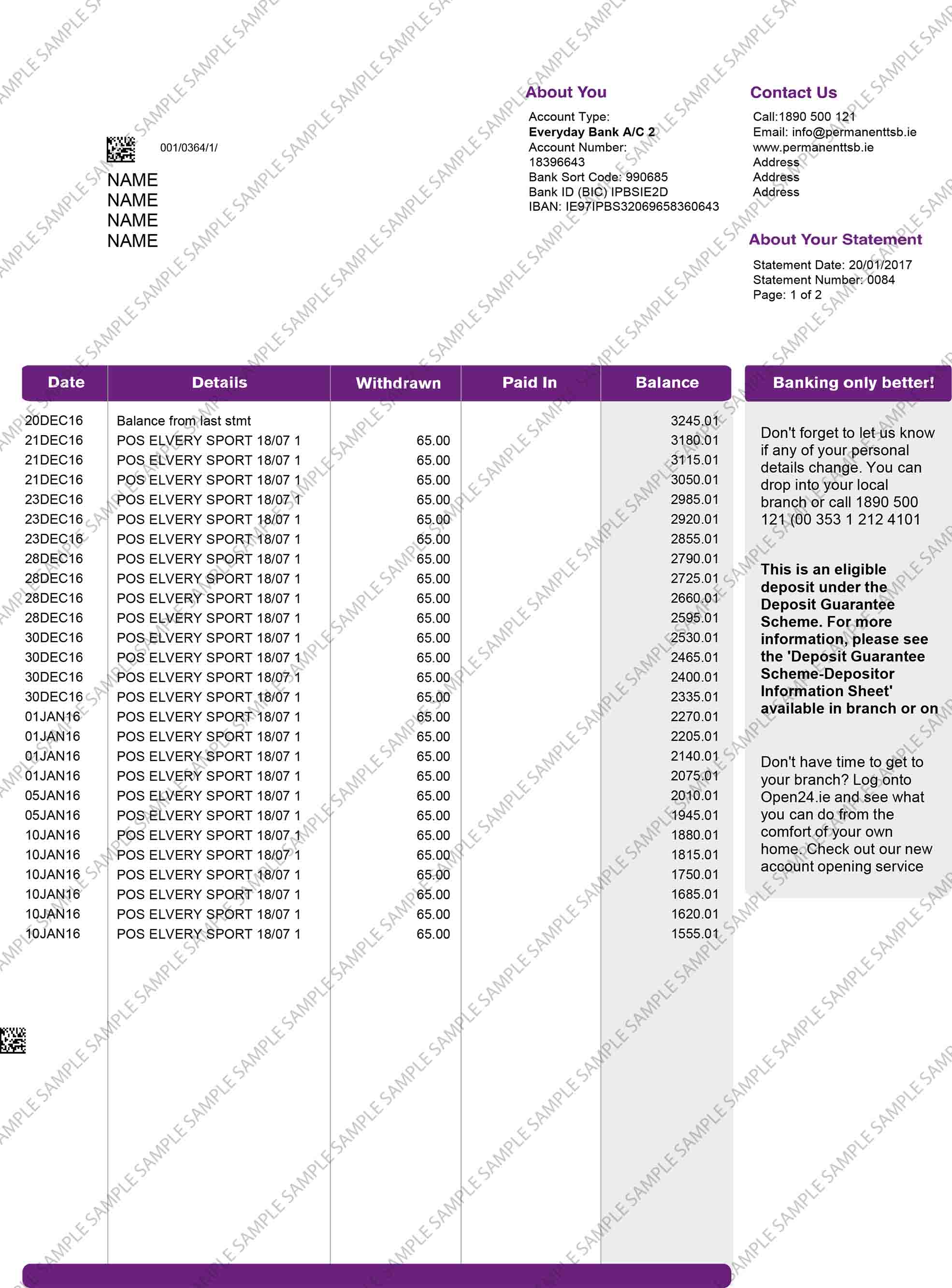 Permanent TSB Sample Document