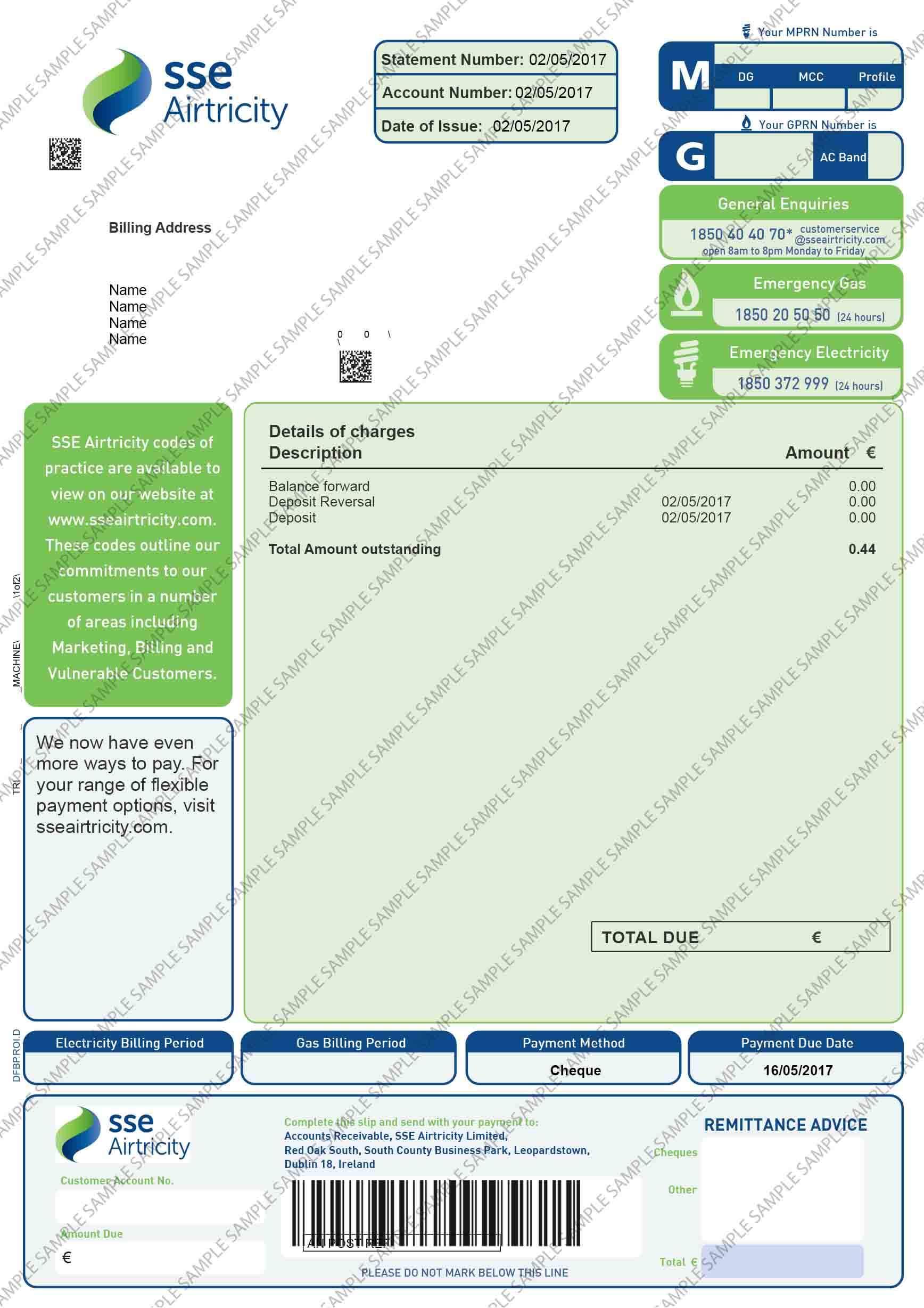 SSE Airtricity Sample Document