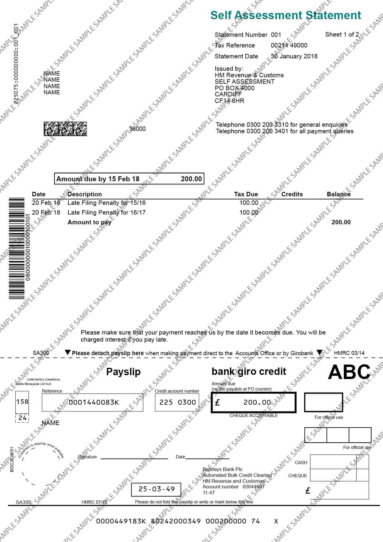 Self Assessment Sample Document