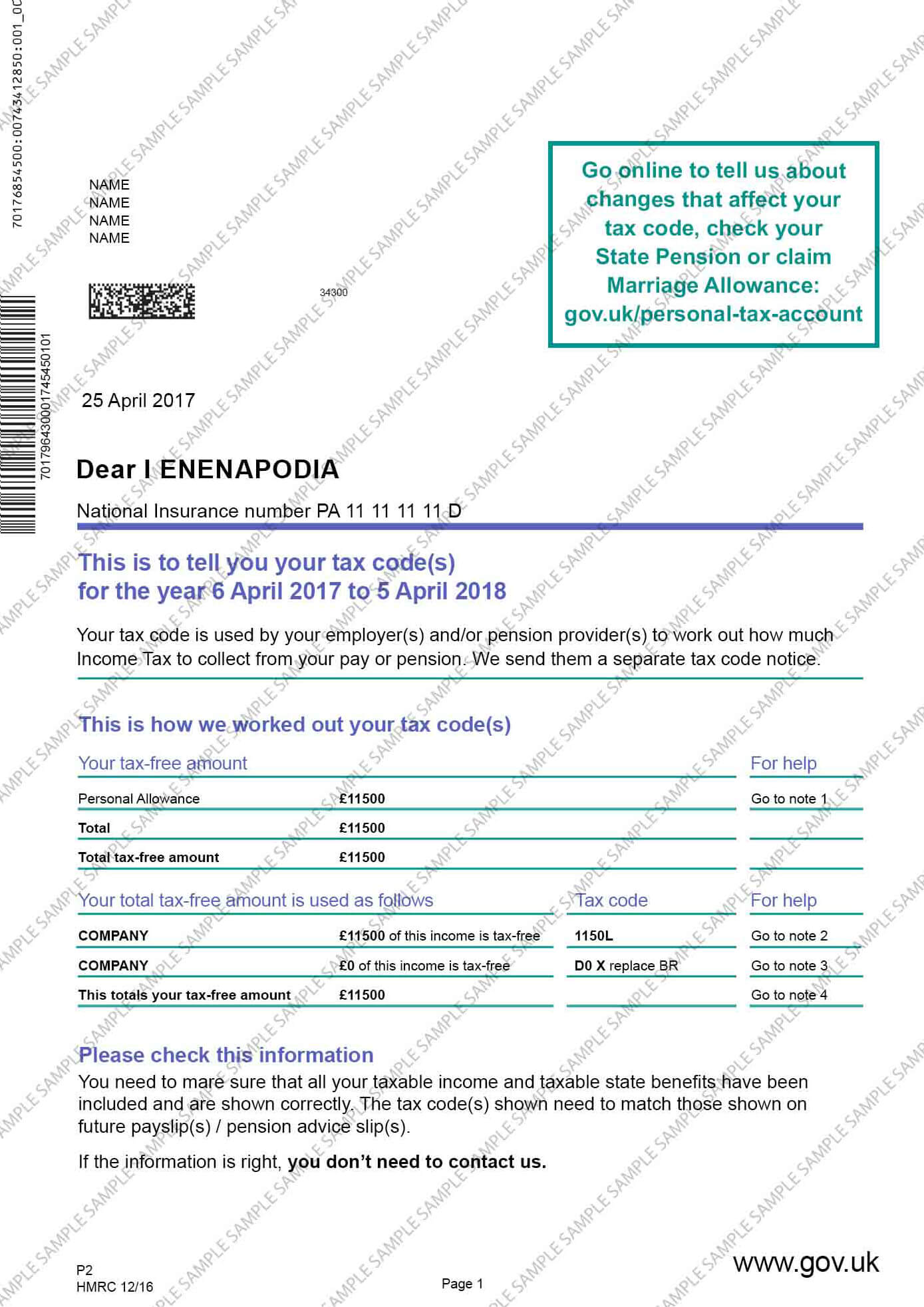 Tax Code Sample Document