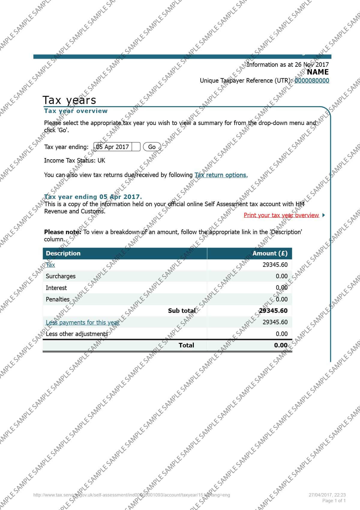 Tax Overview Design 1 Sample Document