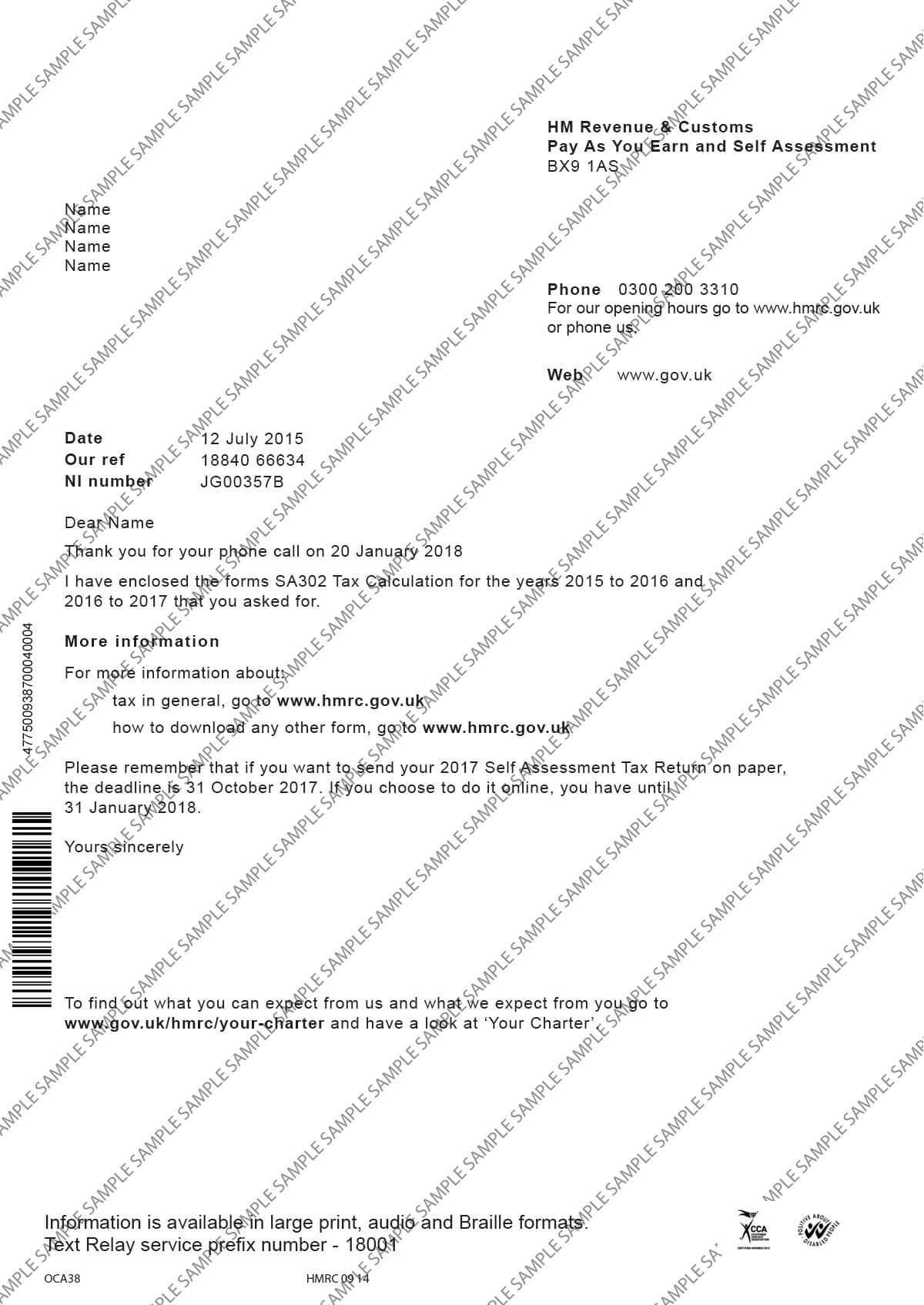 SA302 Cover Letter Design 2 Sample Document