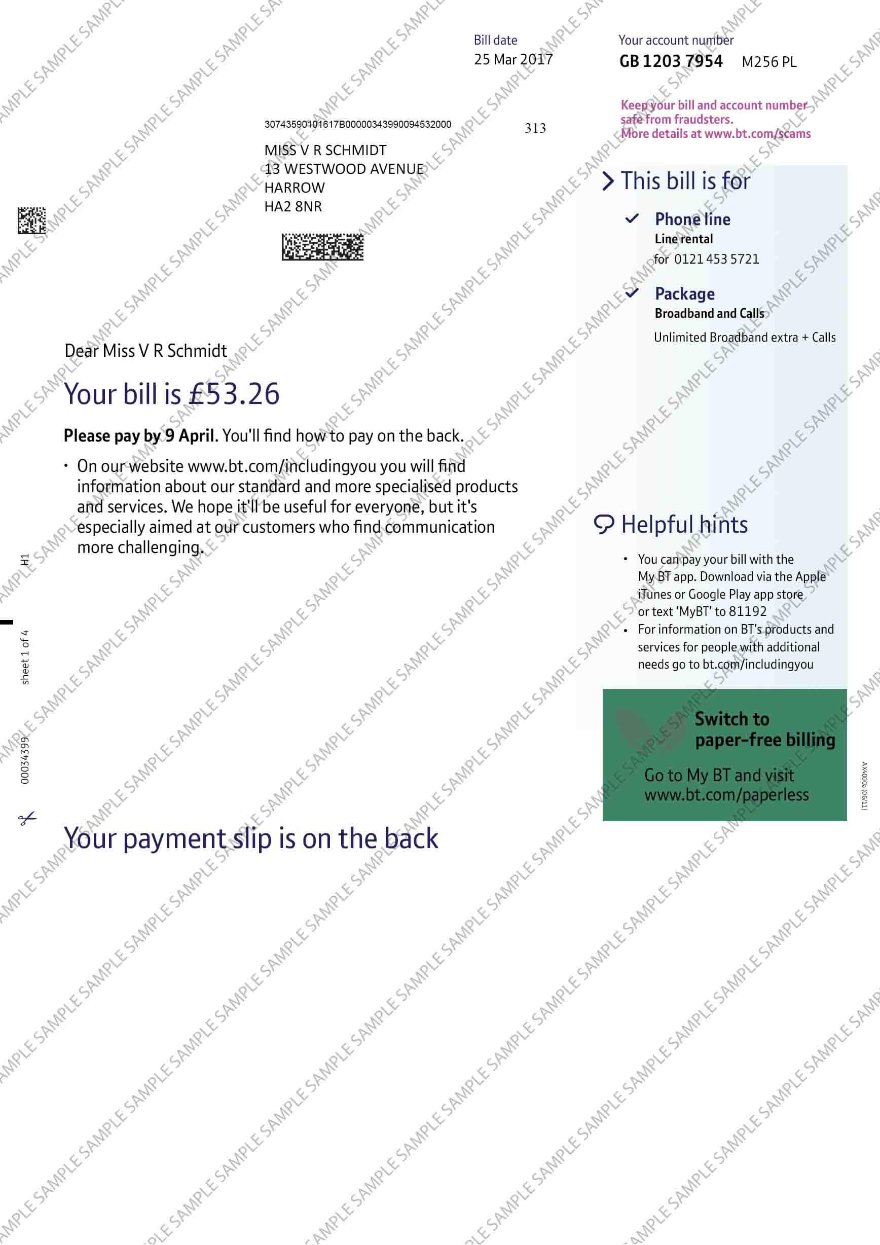 BT Standard Sample Document