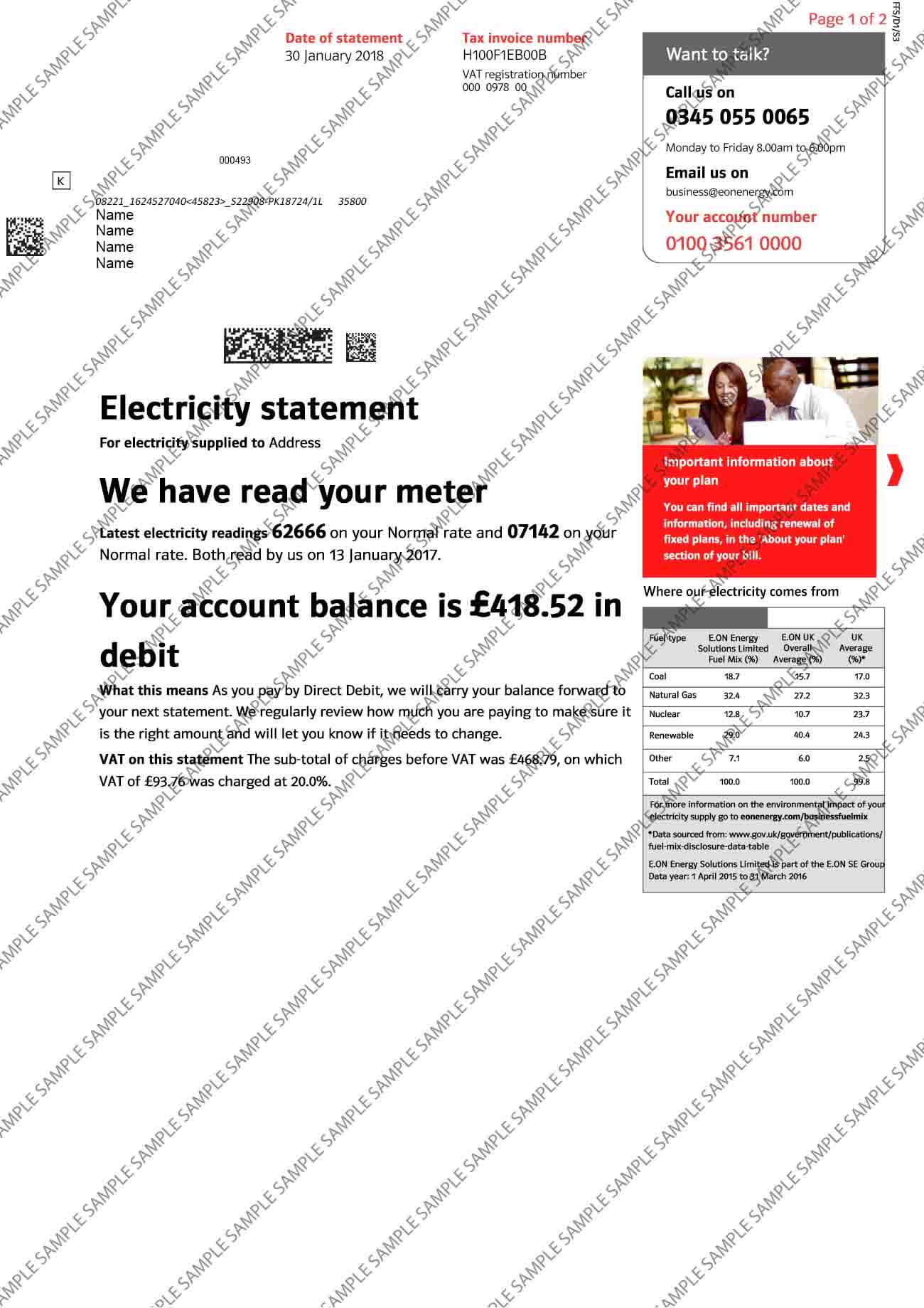 E.ON Business Sample Document