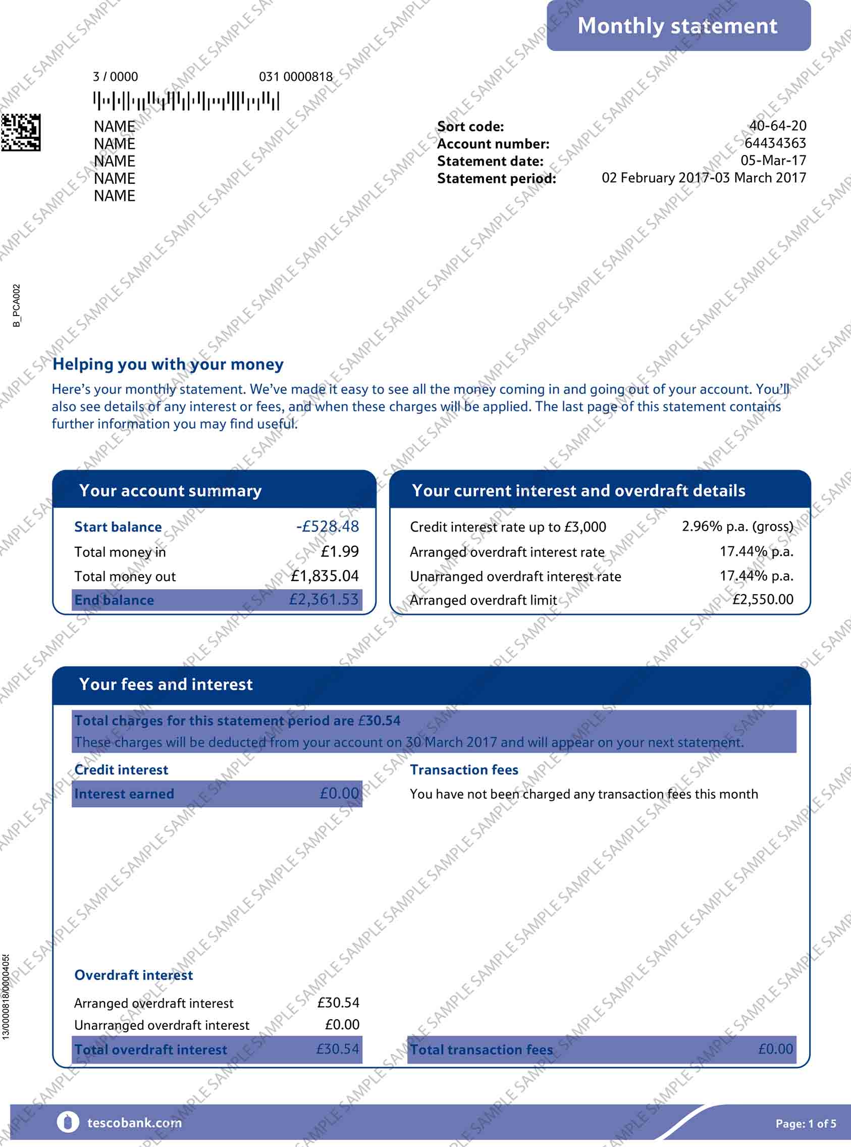 Tesco Sample Document