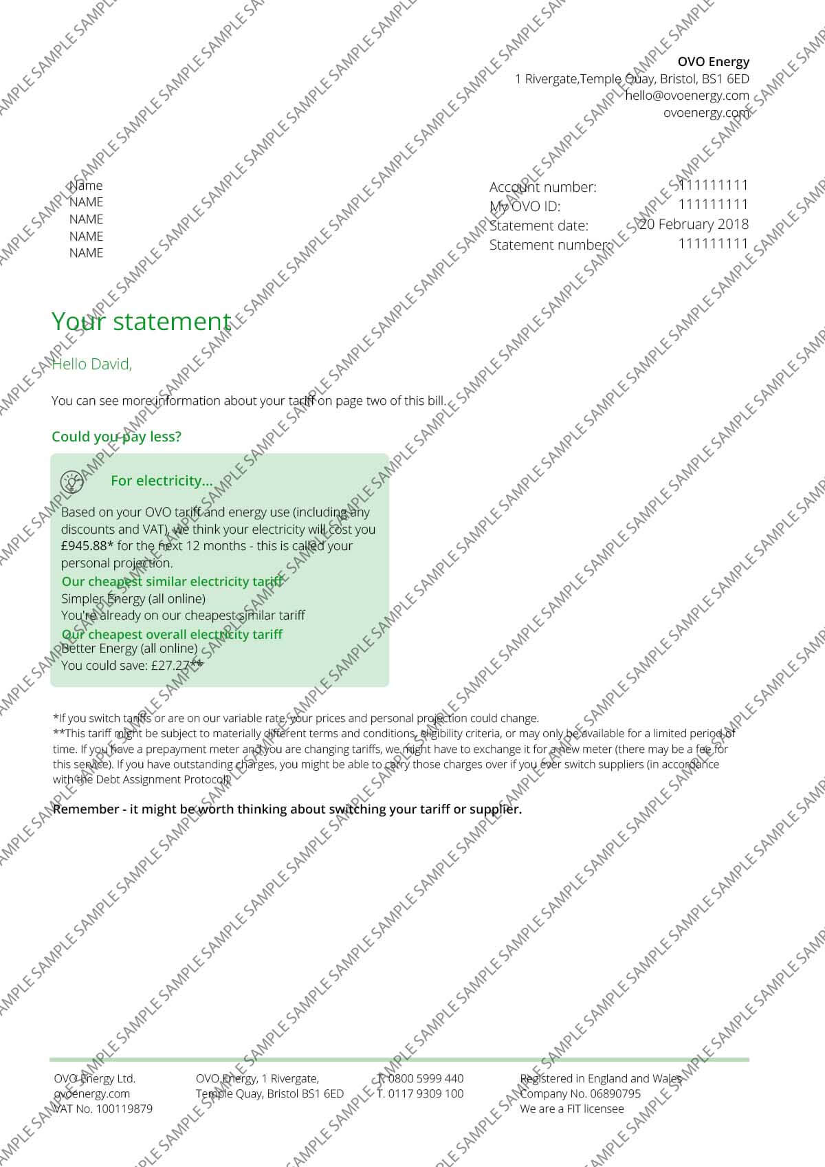 OVO Energy Sample Document