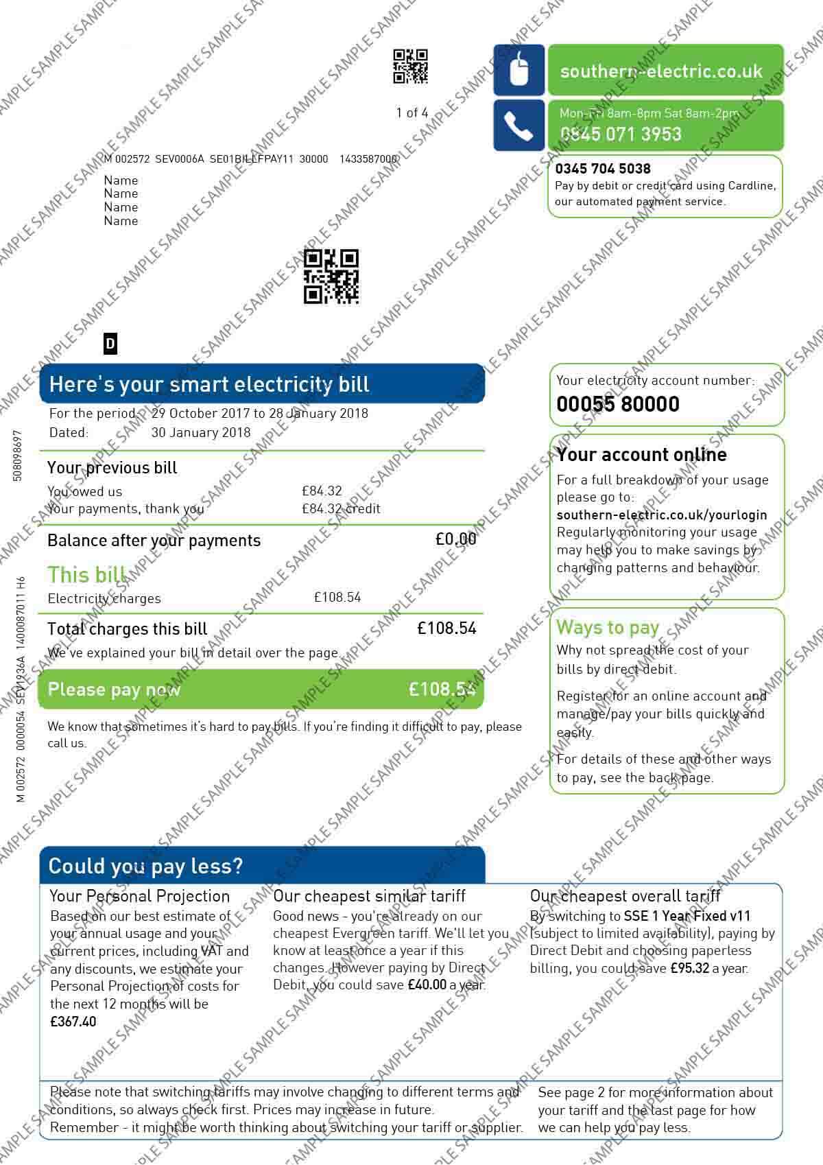 SSE Southern Electric Sample Document