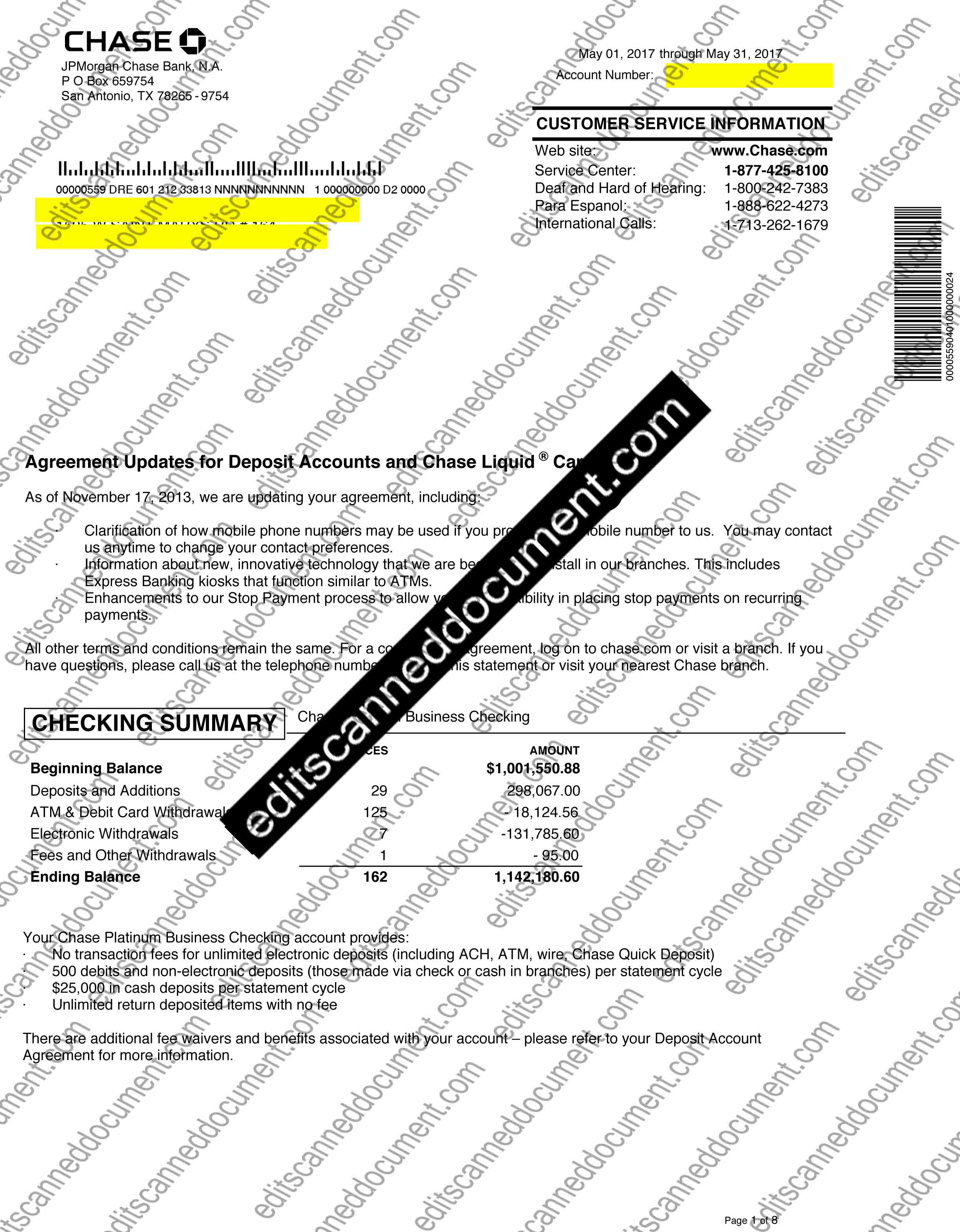 Chase Page 1 Sample Document