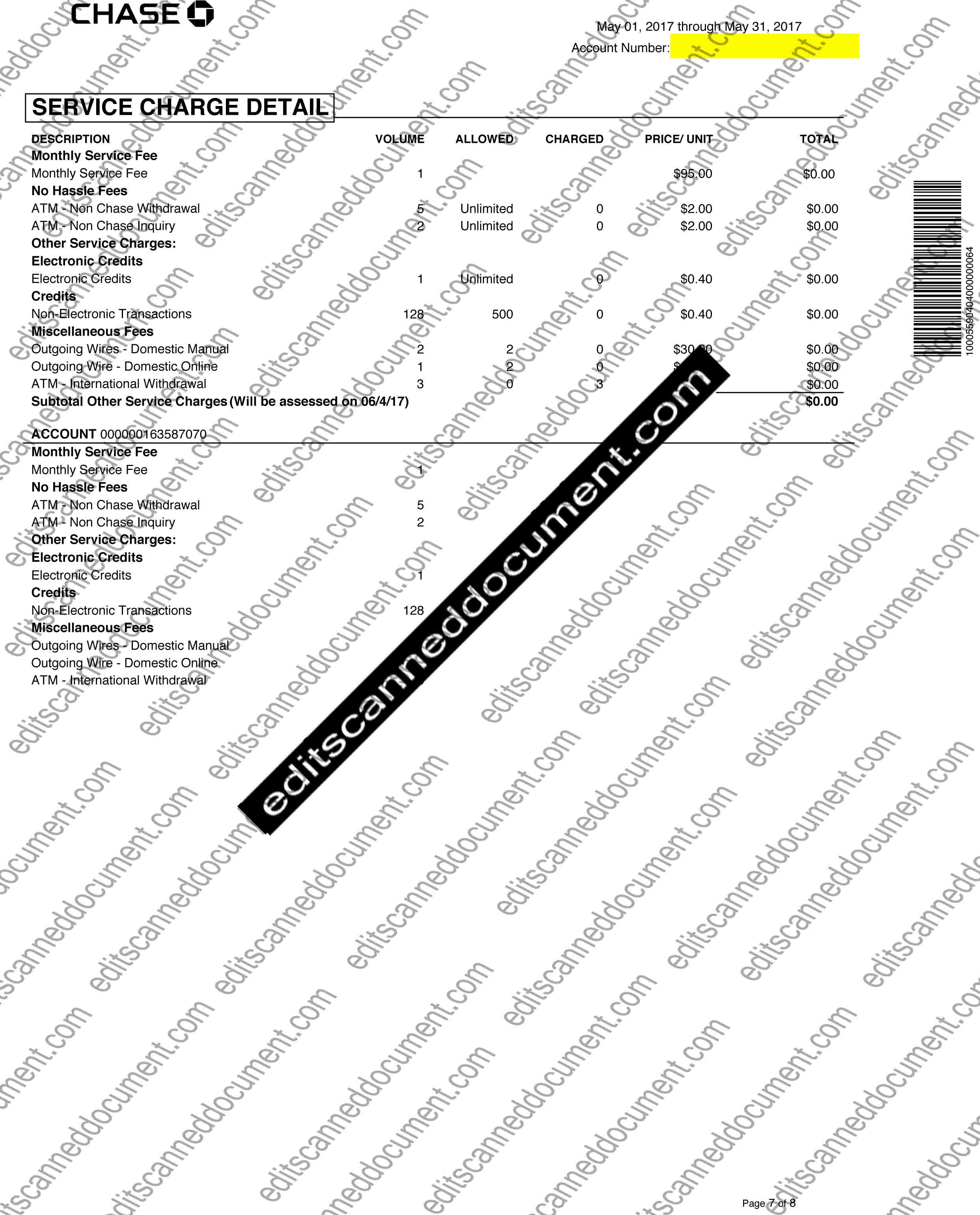 Chase Page 7 Sample Document