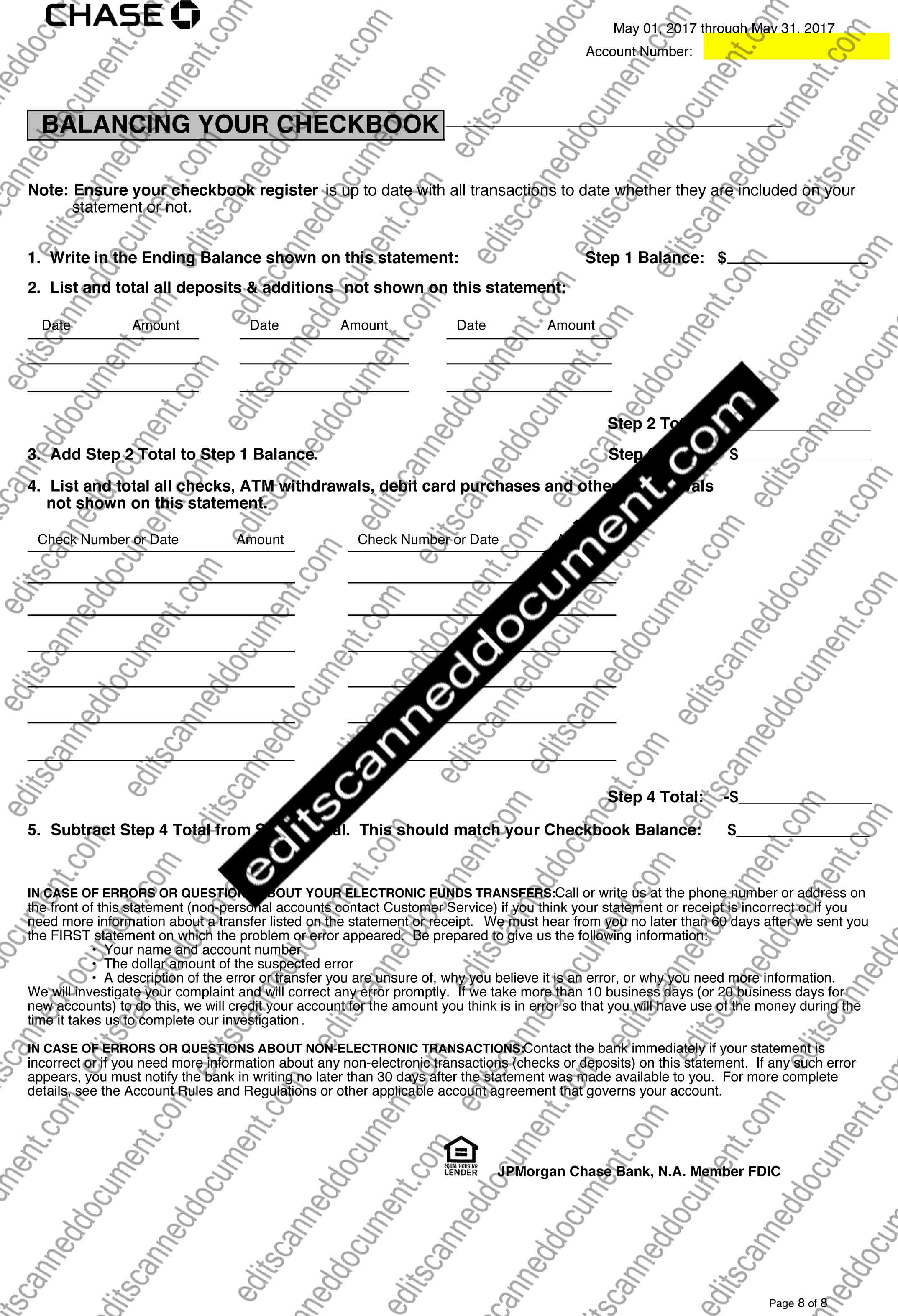 Chase Page 8 Sample Document